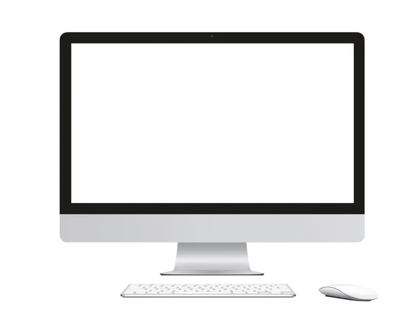 Imac コンピューターのワイヤレス キーボードとマウスのモックアップ — ストック写真