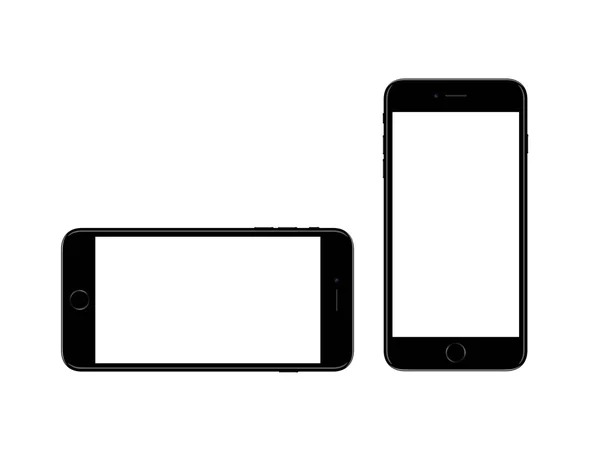 Jet negro Apple iPhone Smartphone 7 Plus plantilla de maqueta —  Fotos de Stock