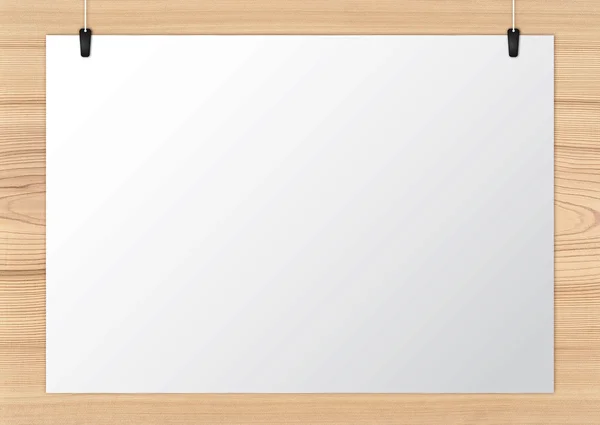 Notice board attached on wooden background — Stock Photo, Image