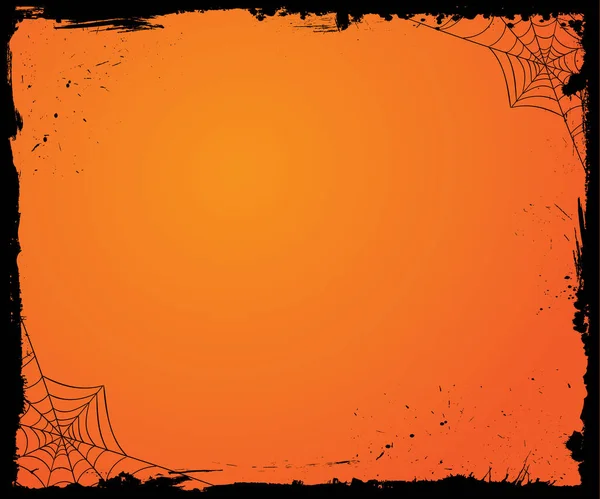 Vetor Médio Retângulo Banner Tamanho Halloween Gradiente Laranja Modelo Fundo — Vetor de Stock