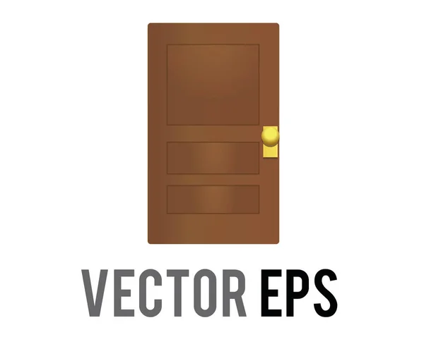 Isolated Vector Brown Wooden Door Icon Entrance Room House New — Stock Vector