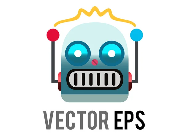 Izolovaná Vektorová Hlava Klasické Vinobraní Plechové Hračky Ikony Robota Kruhovýma — Stockový vektor
