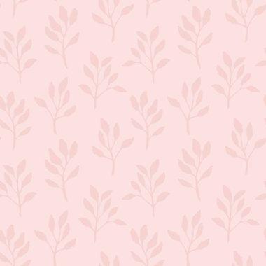 Kare vektör pastel pembe bitki desenli dikişsiz duvar kağıdı arkaplanı