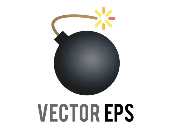 Изолированный Векторный Символ Черной Бомбы Изображённый Чёрный Шар Горящим Предохранителем — стоковый вектор