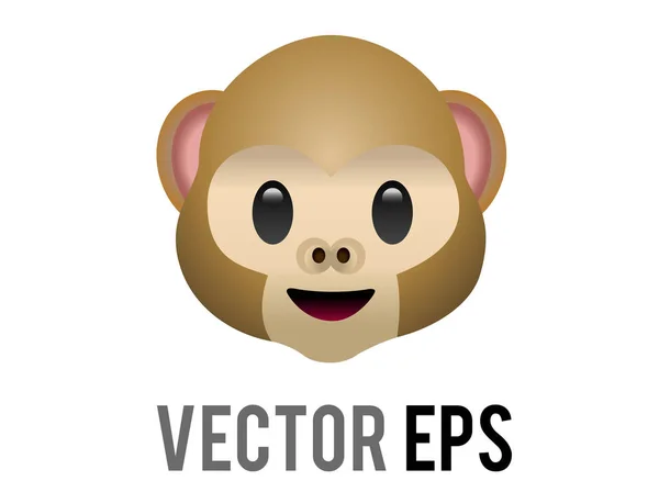 Izolovaná Vektorová Hnědá Opice Tvář Mizaru Ikona Jedna Tří Moudrých — Stockový vektor