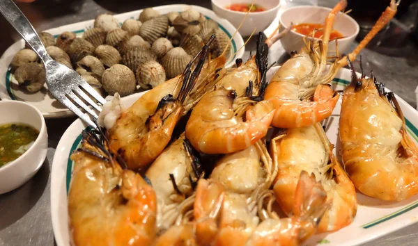 Camarão de frutos do mar e marisco — Fotografia de Stock