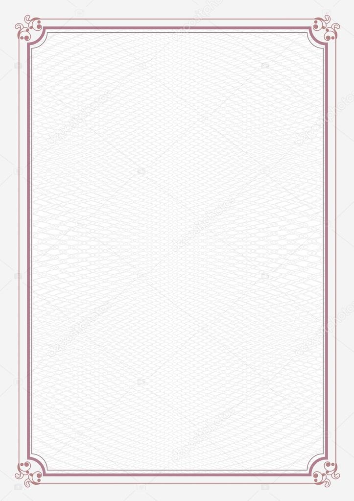 Vertical red border A4 size certificate retro paper background Stock Photo  by ©cougarsan 81438092