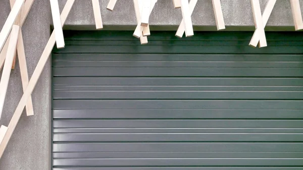 Wooden pattern on external building — Stock Photo, Image