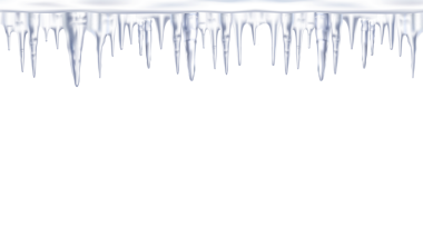 Soğuk kar ve mavi donmuş buz sarkıtı, kış tasarımının dekorasyonu için çatıda.