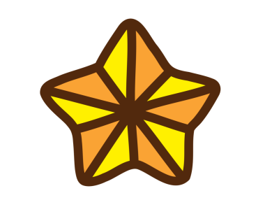 Kahverengi çizgili renkli yıldız çizimi