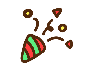 Konfeti ve kutlama tasarımlı şenlikli parti popper illüstrasyonu