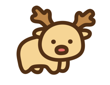 Beyaz arka planda şirin bir ren geyiği çizimi