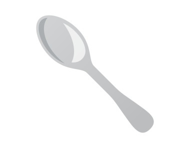 Gümüş kaşığın basit ve temiz bir çizimi.