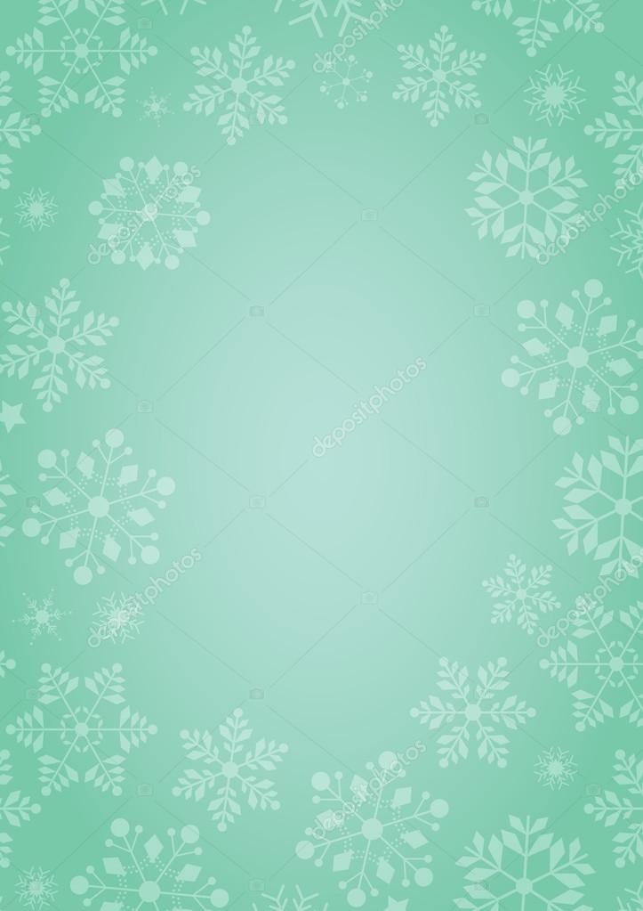Mint green background with snowflakes border Stock Vector Image by  ©cougarsan #91282116