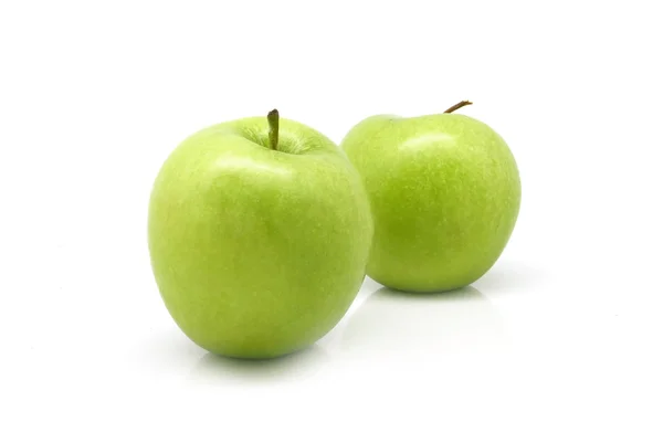 Dwa zielone jabłka — Zdjęcie stockowe
