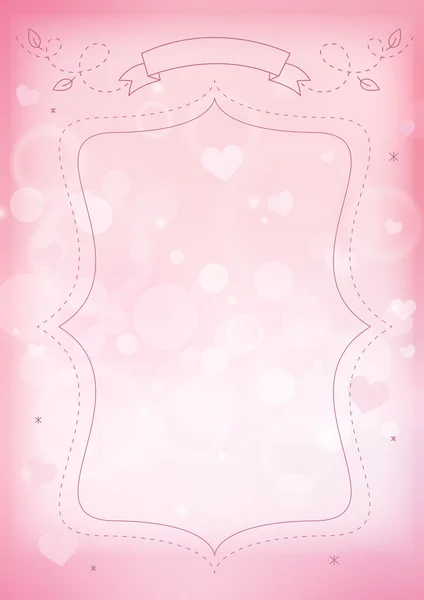 Effet Bokeh et fond de papier rose coeur — Image vectorielle