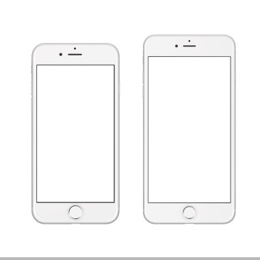 Mobile looks like Silver Apple iPhone 6s Plus mockup template