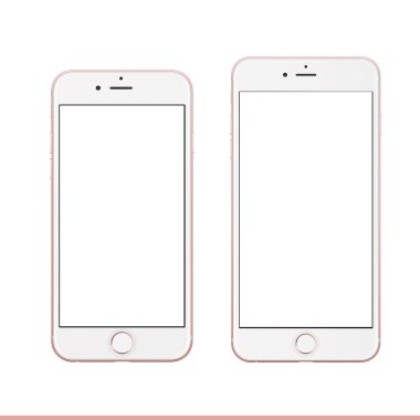 Mobile looks like Rose gold Apple iPhone 6s Plus mockup template