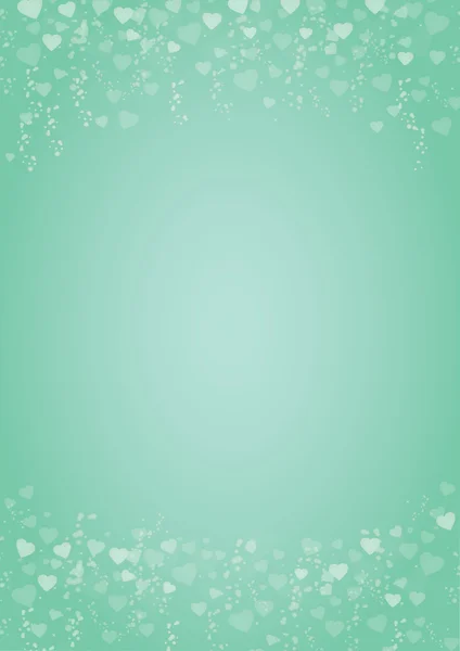 Minze-grün-Herzen-Liebe-Hintergrund — Stockvektor