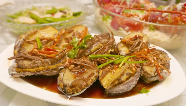 Ortaggi abalone, aragoste e verdure farina di frutti di mare — Foto Stock