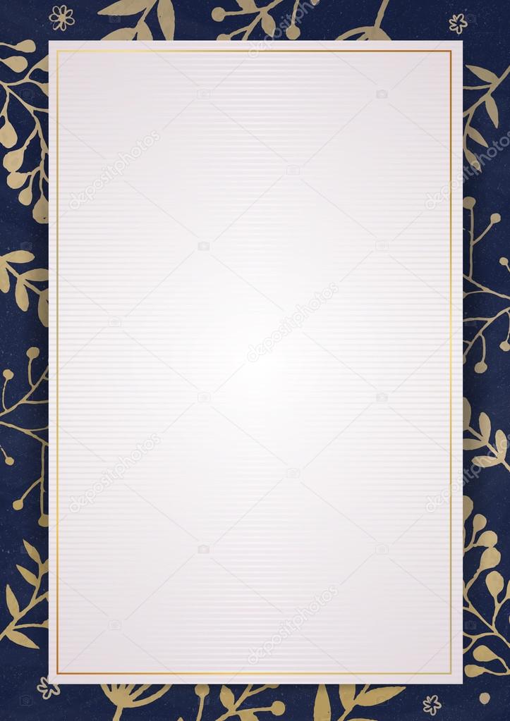 White paper background with drawing floras border