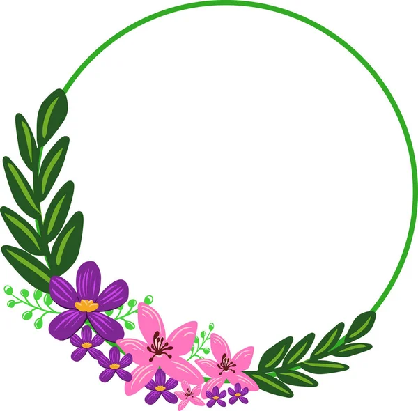 Egyszerű Virágok Koszorú Illusztráció — Stock Vector