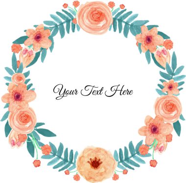 Çiçek Çelengi Çerçeve Çizimi