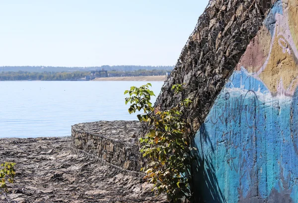 Orilla del río piedra — Foto de Stock