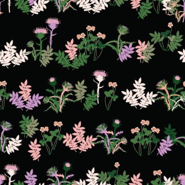 Çiçekler ve yapraklarla kusursuz desen