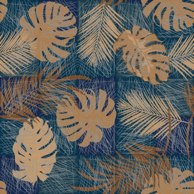 Yapraklı kusursuz tropikal desen