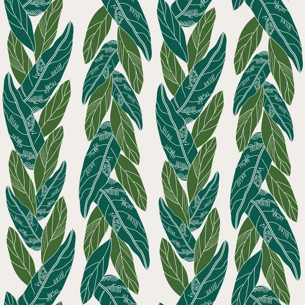 Motif Tropical Sans Couture Avec Des Feuilles — Image vectorielle