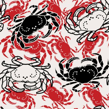 Yengeç desenli kusursuz dekoratif desen