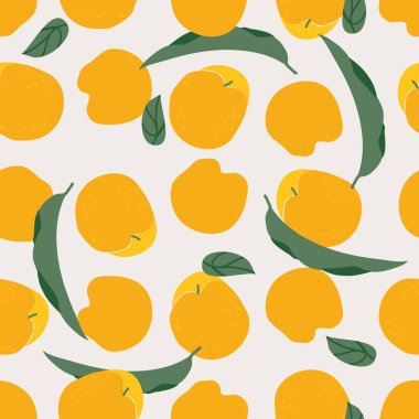 Kayısı ve yapraklarla kusursuz desen