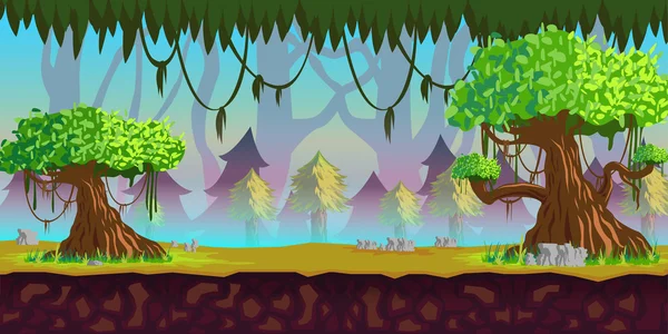 森林游戏背景 — 图库矢量图片