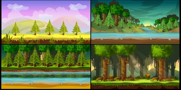 Bosque fondos del juego — Vector de stock