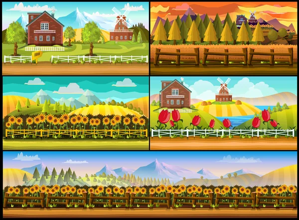 Farm Game Background Set