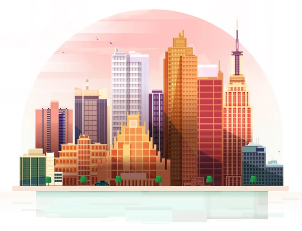 Paisaje urbano. Ilustración vectorial . — Vector de stock