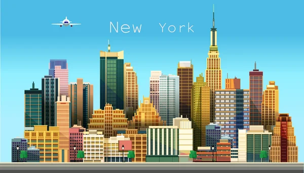 Ciudad de Nueva York. Ilustración vectorial — Vector de stock