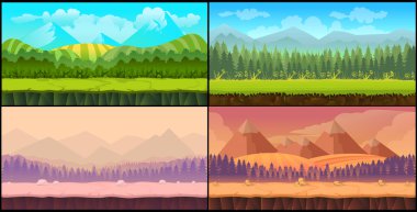 Oyun arka kesintisiz set vektör