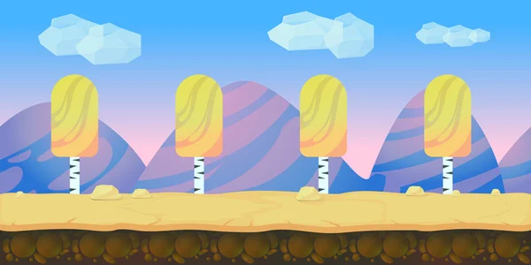 oyun arka plan 2d uygulama. Vektör tasarımı. Tileable yatay olarak. Boyutu 1024 x 512. Paralaks etkisi için hazır