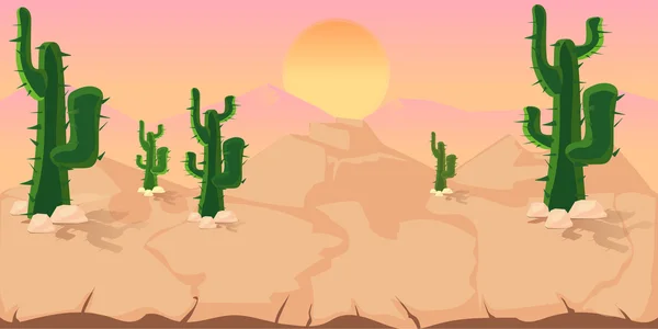 Cactuses Game Background — Stock Vector