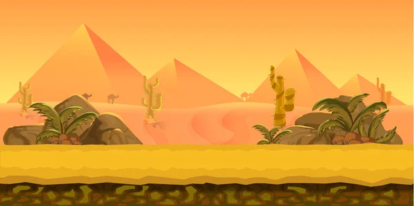 沙漠游戏背景 — 图库矢量图片