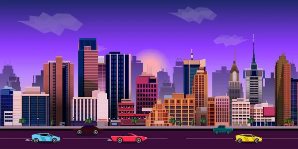 City game background 2d application. Vector design. — Stock Vector