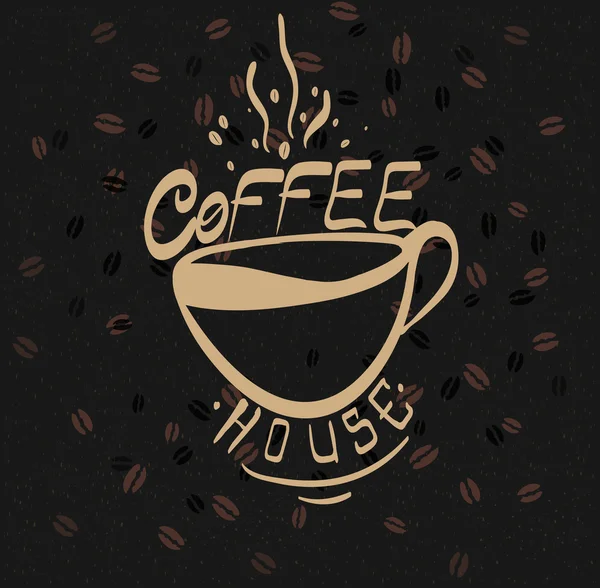 Bela mão desenhada ilustração de moda gráfica: xícara de café . — Fotografia de Stock