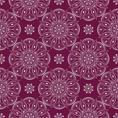 Bir deseni olan kusursuz vektör mandala.