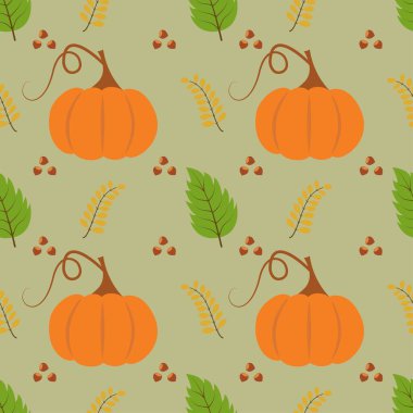 Tatlı balkabakları, yapraklar ve böğürtlenler.