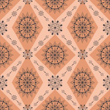 Bir deseni olan kusursuz vektör mandala.