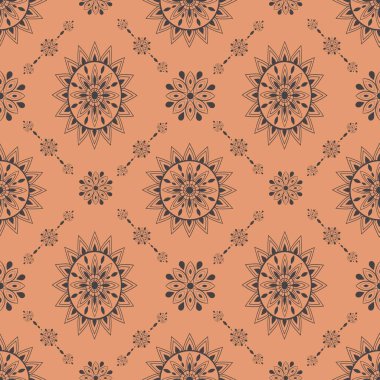 Bir deseni olan kusursuz vektör mandala.