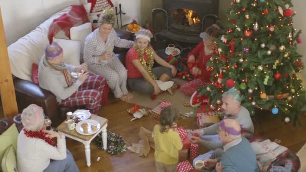 Hektischer Weihnachtsmorgen — Stockvideo