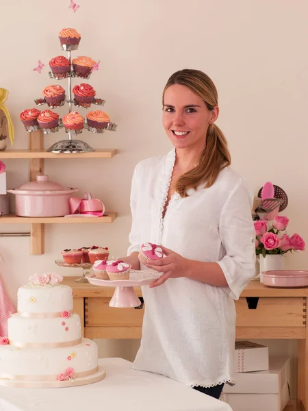 Woman baking at home — Stock Photo, Image